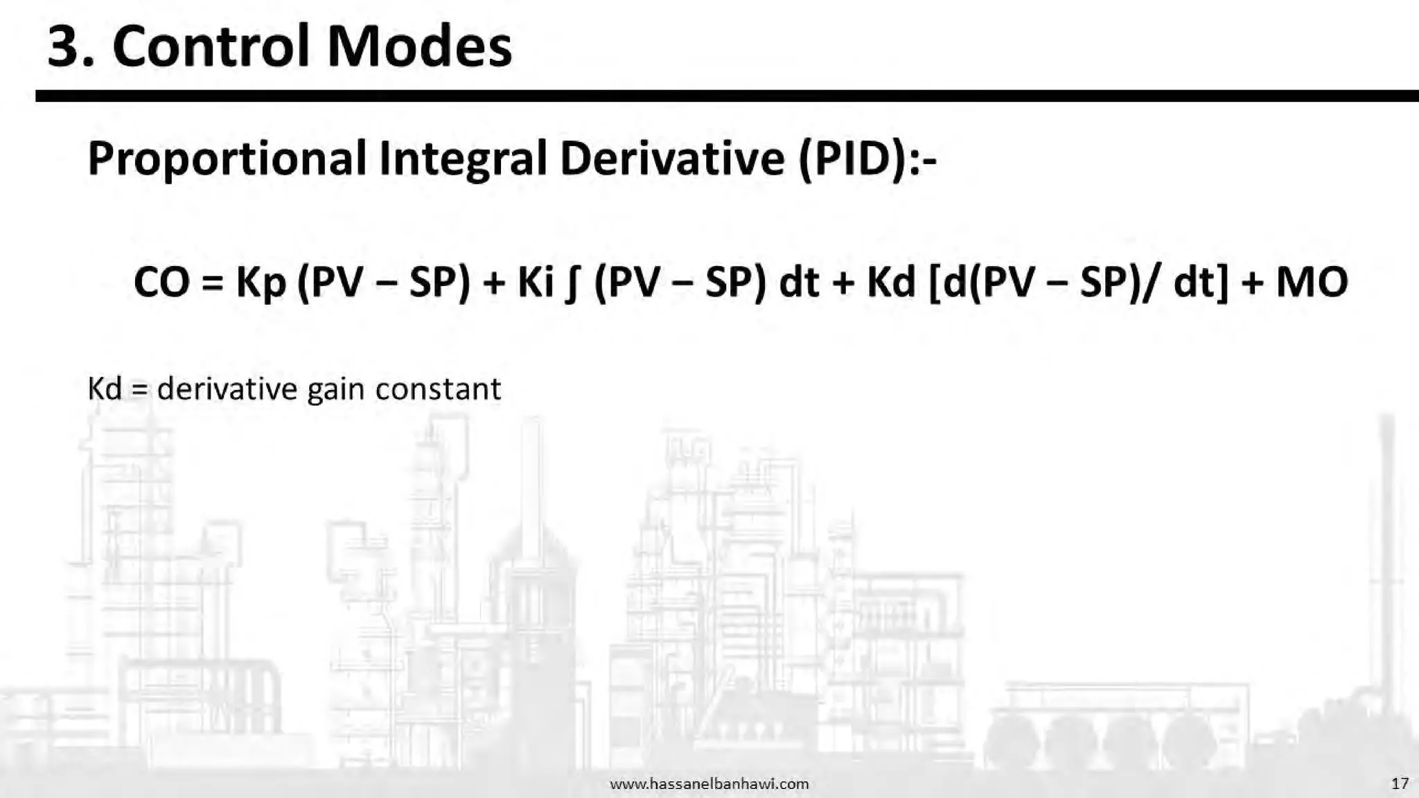Process Control Presentation on control modes, Proportional, Integral ...