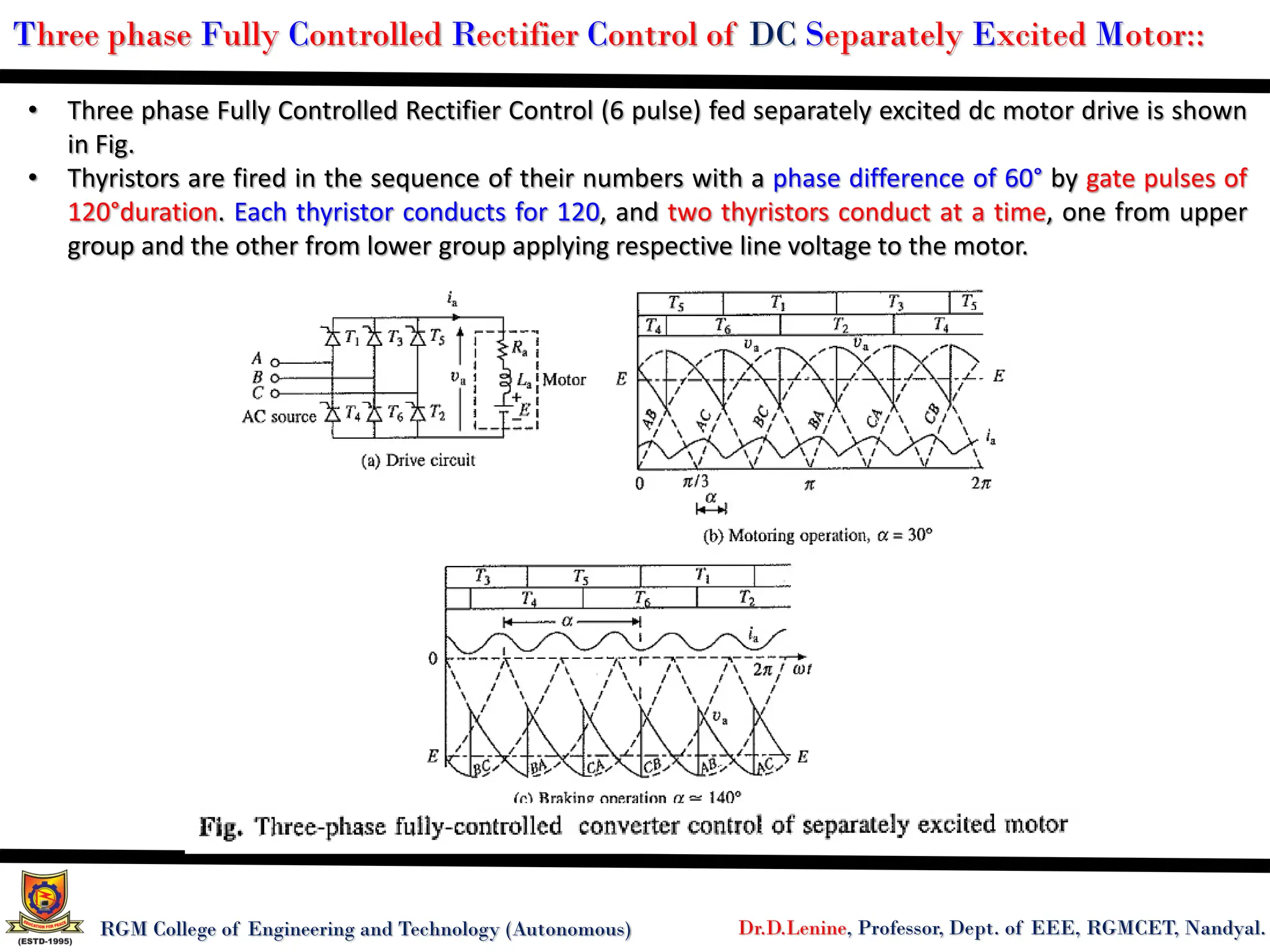 Control of DC Motors by Single Phase Converters and Three Phase ...