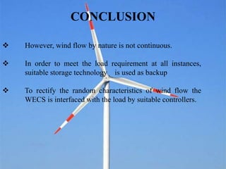 Control scheme for a stand alone wind energy convertion system | PPTX