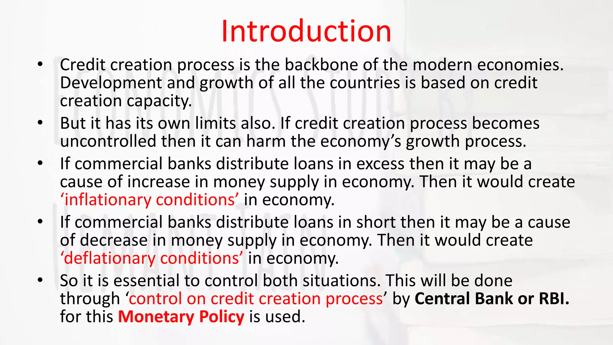 Control on credit creation | PPTX