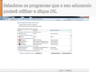 Como utilizar o Controlo Parental
