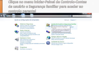 Como utilizar o Controlo Parental