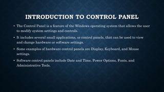 Control panel | PPTX