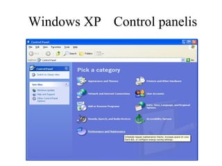 Windows XP   Control panelis 