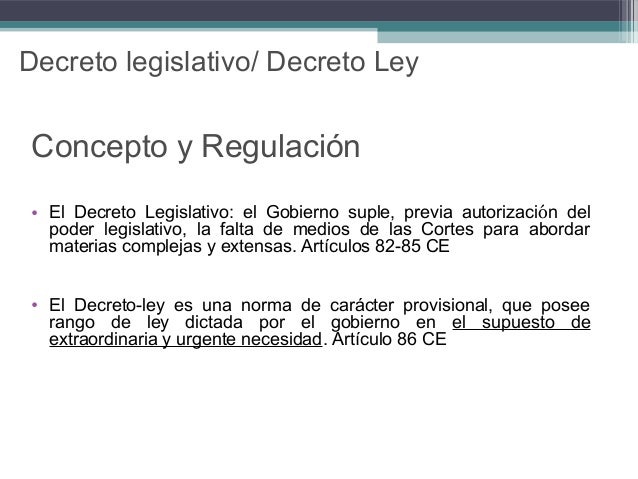 Decreto Ley Definicion - Control Parlamentario