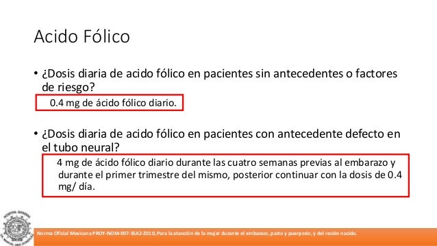 Control Prenatal Nom 007 México