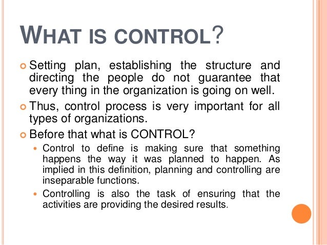Control process
