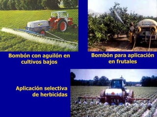 Bombón con aguilón en cultivos bajos Bombón para aplicación  en frutales Aplicación selectiva de herbicidas 