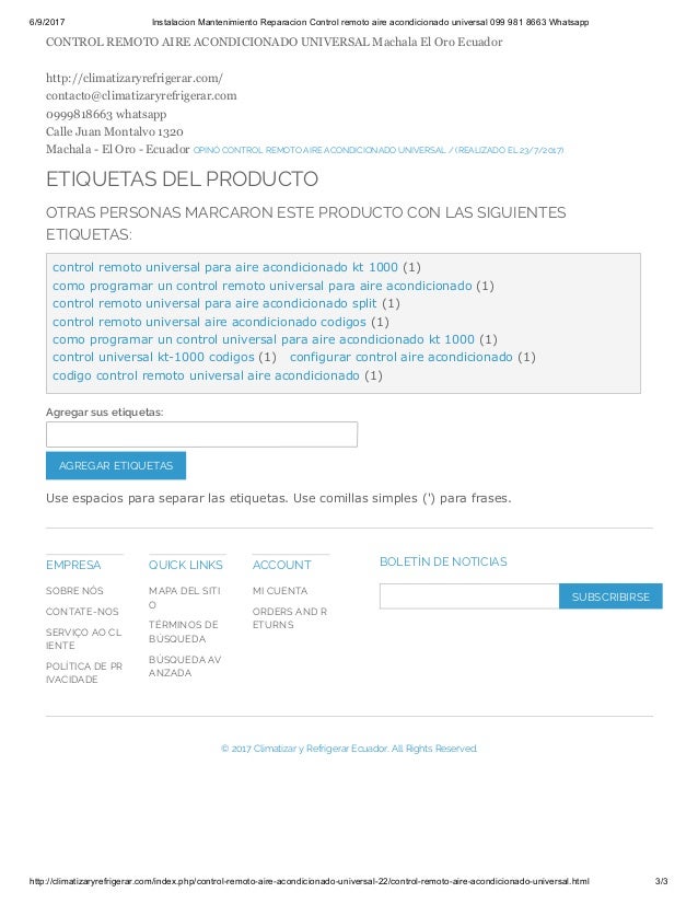 Control Remoto Aire Acondicionado Universal Control Remoto Aire Acondicionado Universal