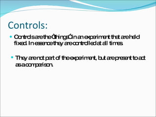 Fixed Controls Controls And Variables | PPT