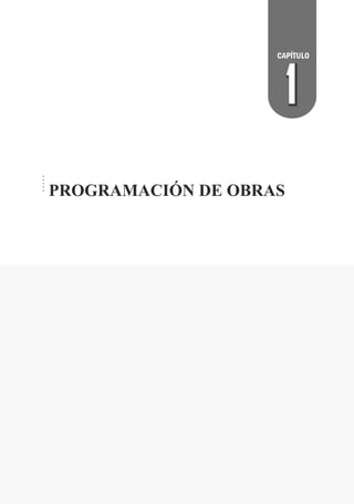 1
1
1
CAPÍTULO
PROGRAMACIÓN DE OBRAS
 