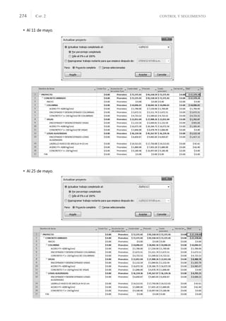CONTROL Y SEGUIMIENTO
CAP. 2
274
 Al 11 de mayo.
 Al 25 de mayo.
 