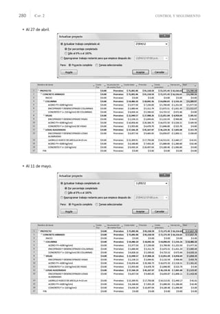 CONTROL Y SEGUIMIENTO
CAP. 2
280
 Al 27 de abril.
 Al 11 de mayo.
 