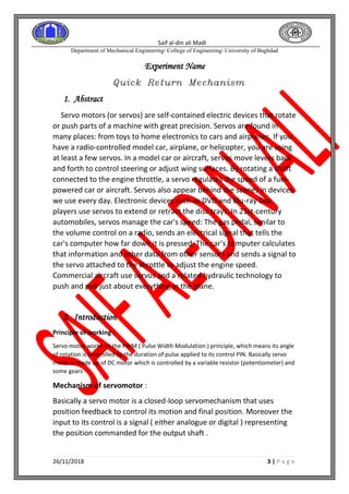 Control servo motors  