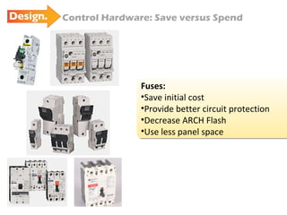 Control Hardware: Save versus Spend Fuses: Save initial cost Provide better circuit protection Decrease ARCH Flash Use less panel space 