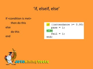 matlab tutorial | conditional statement ifelseifelse |... Control Statements in Matlab | PPTX