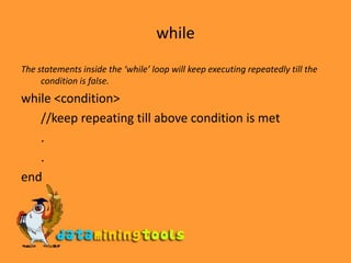 Matlab: Control Statements | PPT