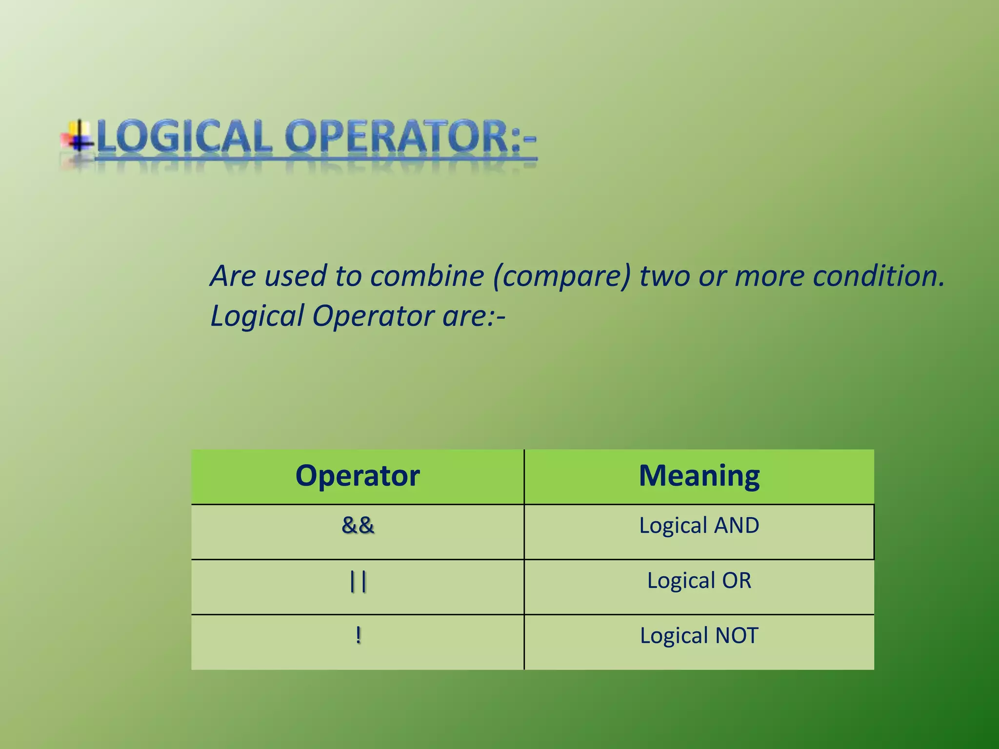 Control statements in c | PPTX | Programming Languages | Computing