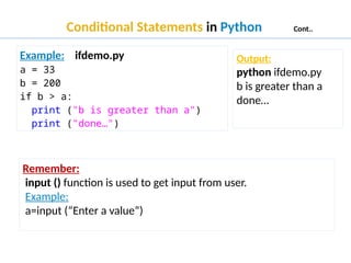 Control Statements in Python (Conditional, Loop, Jump) | PPTX
