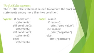 control statements in python.pptx | Programming Languages | Computing