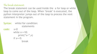 control statements in python.pptx | Programming Languages | Computing