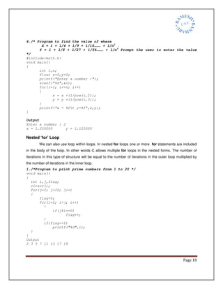 Control statements-Computer programming | PDF