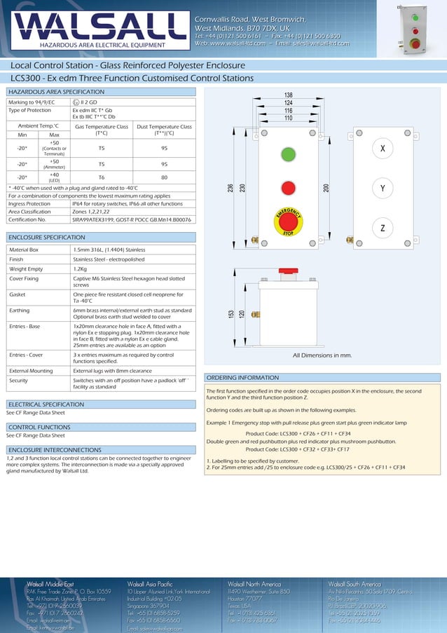 Control Stations (GRP) - Three Function Customised Control Station ...