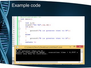 Example code
 