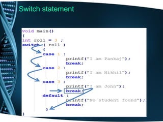 Switch statement
 