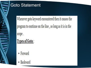 Goto Statement
 