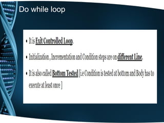 Do while loop
 
