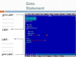 Goto
Statement
 