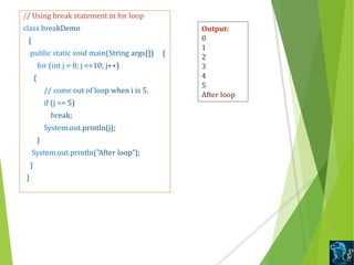 Control statements in java | PPTX image.