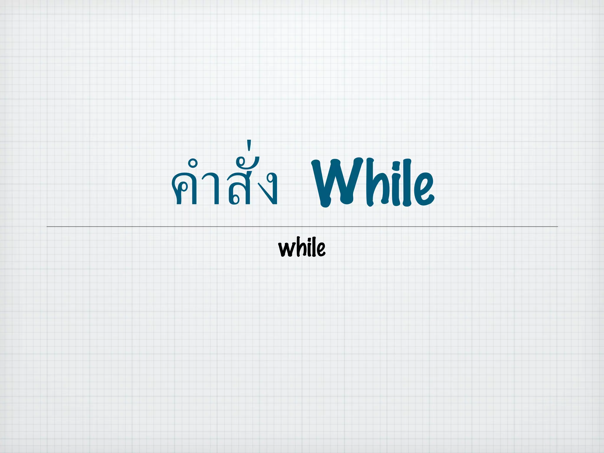 คำสั่ง  While while 