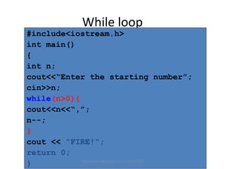 Control structure C++