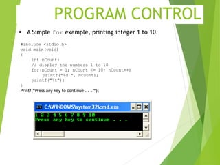 Control Structure in C-programming with examples | PPTX