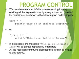 Control Structure in C-programming with examples | PPTX