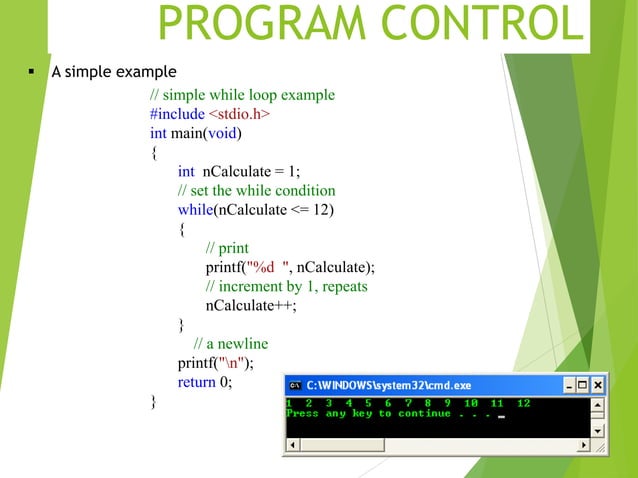 Control Structure in C-programming with examples | PPT