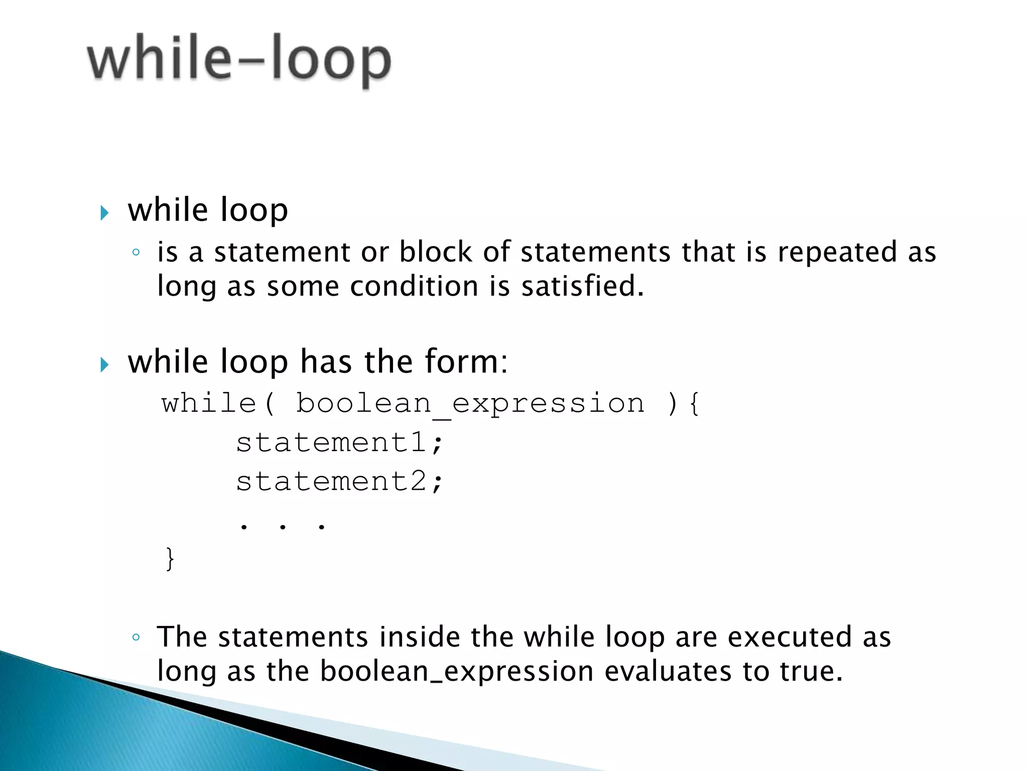 Control structures | PPT