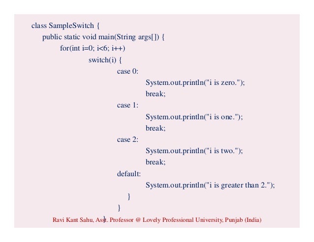 Control structures in Java