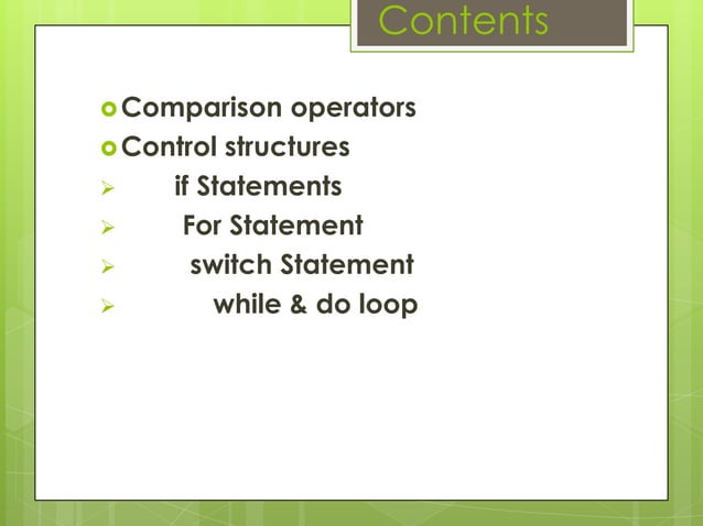 Control structures | PPT