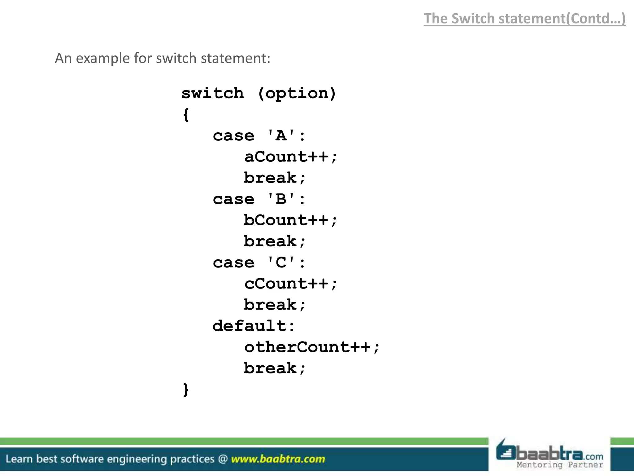 Control structures in C | PPTX | Programming Languages | Computing