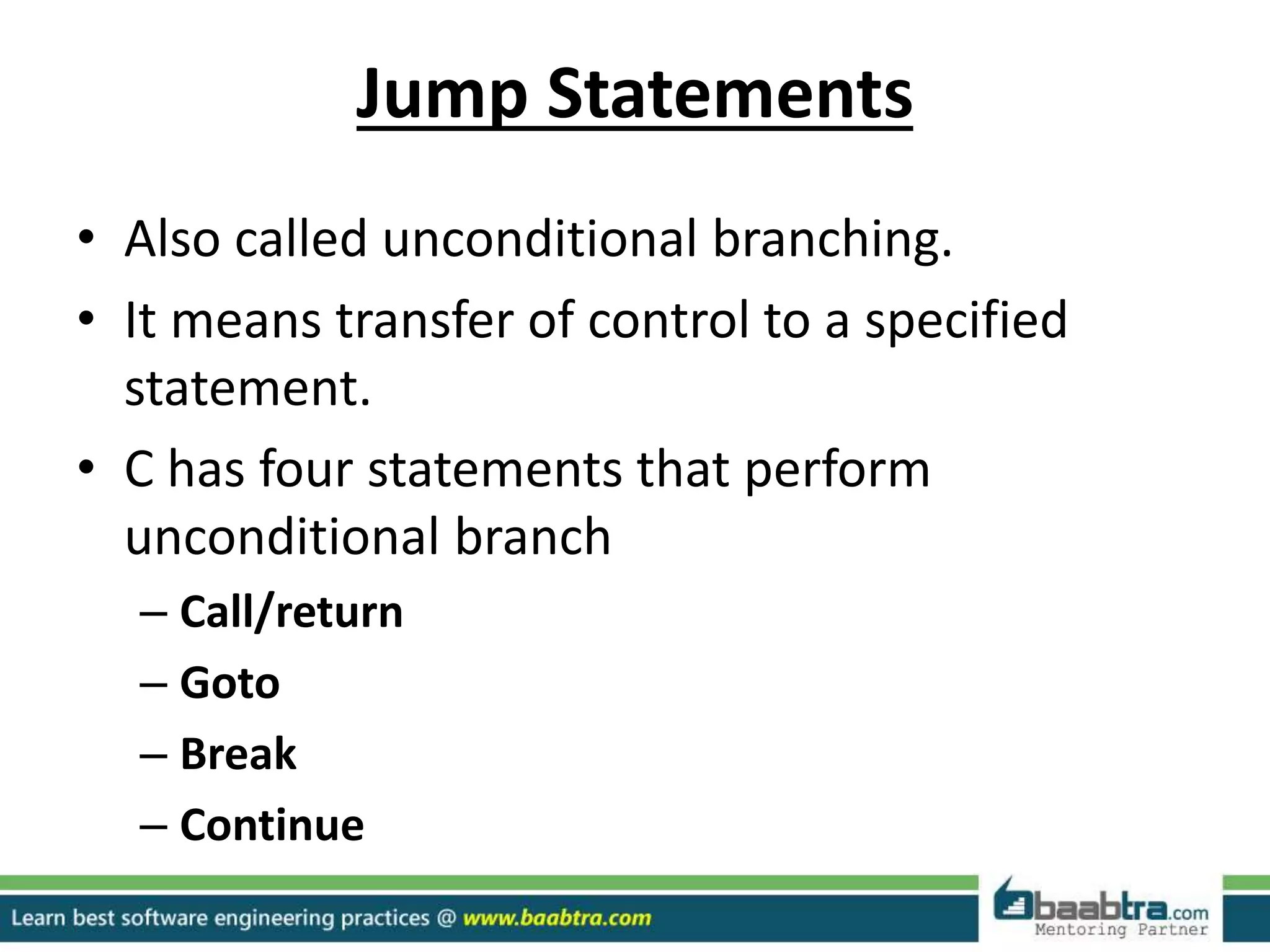 Control structures in C | PPTX