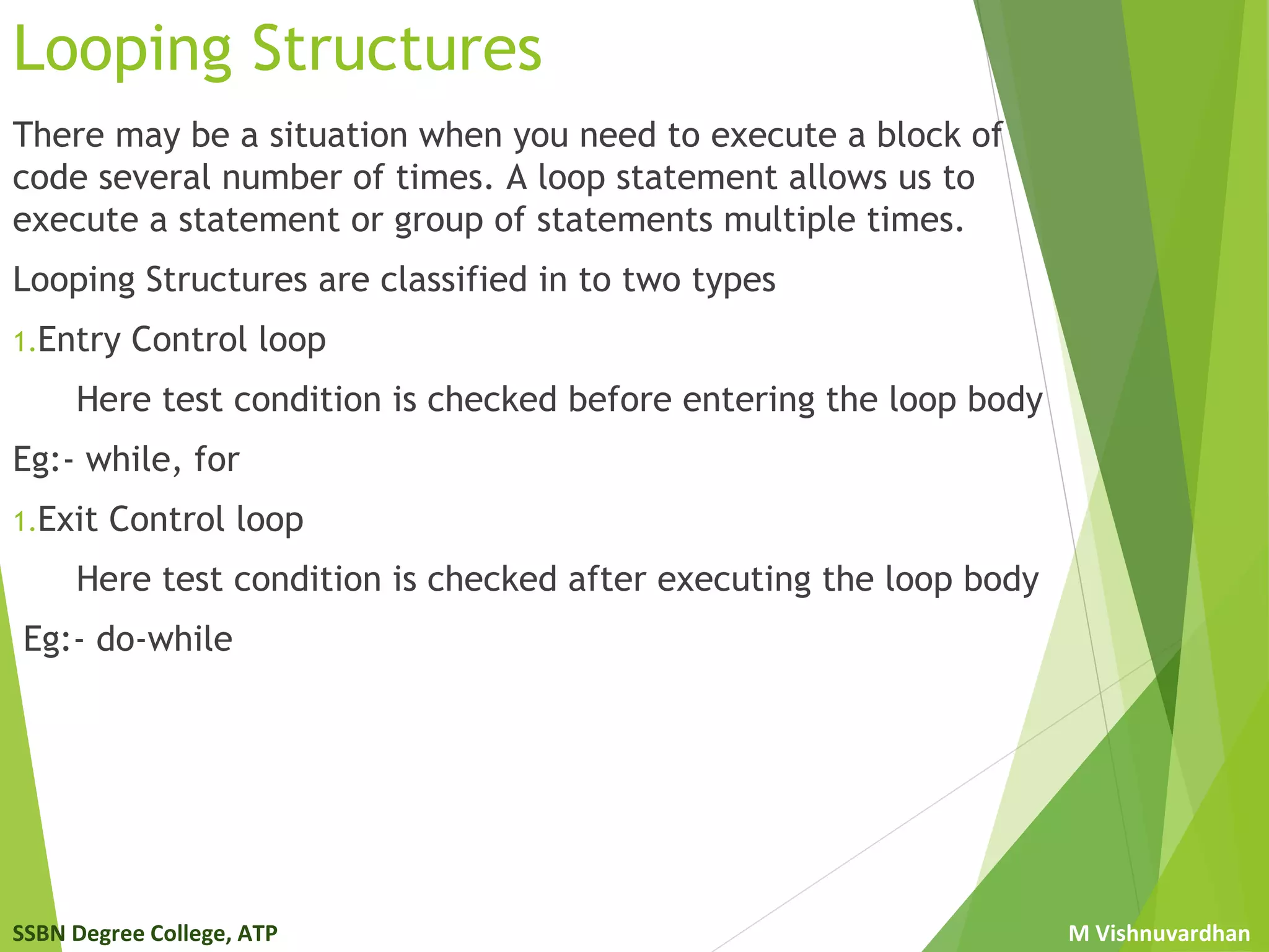 Control structures | PPT