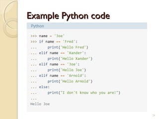 Example Python codeExample Python code
29
 