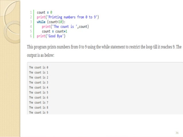 Python Control structures
