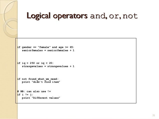 Python Control structures