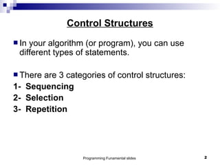 Comprehensive Introduction to Programming Control Structures and C++ ...