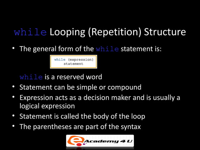 Control structures repetition | PPT