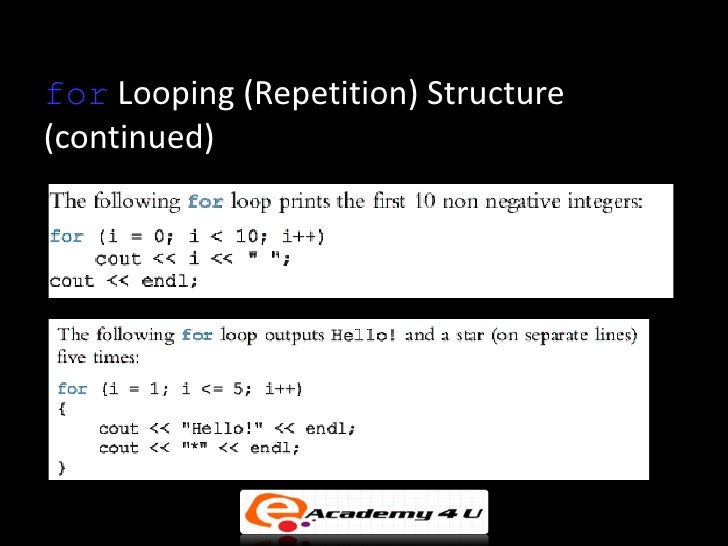 Control structures repetition